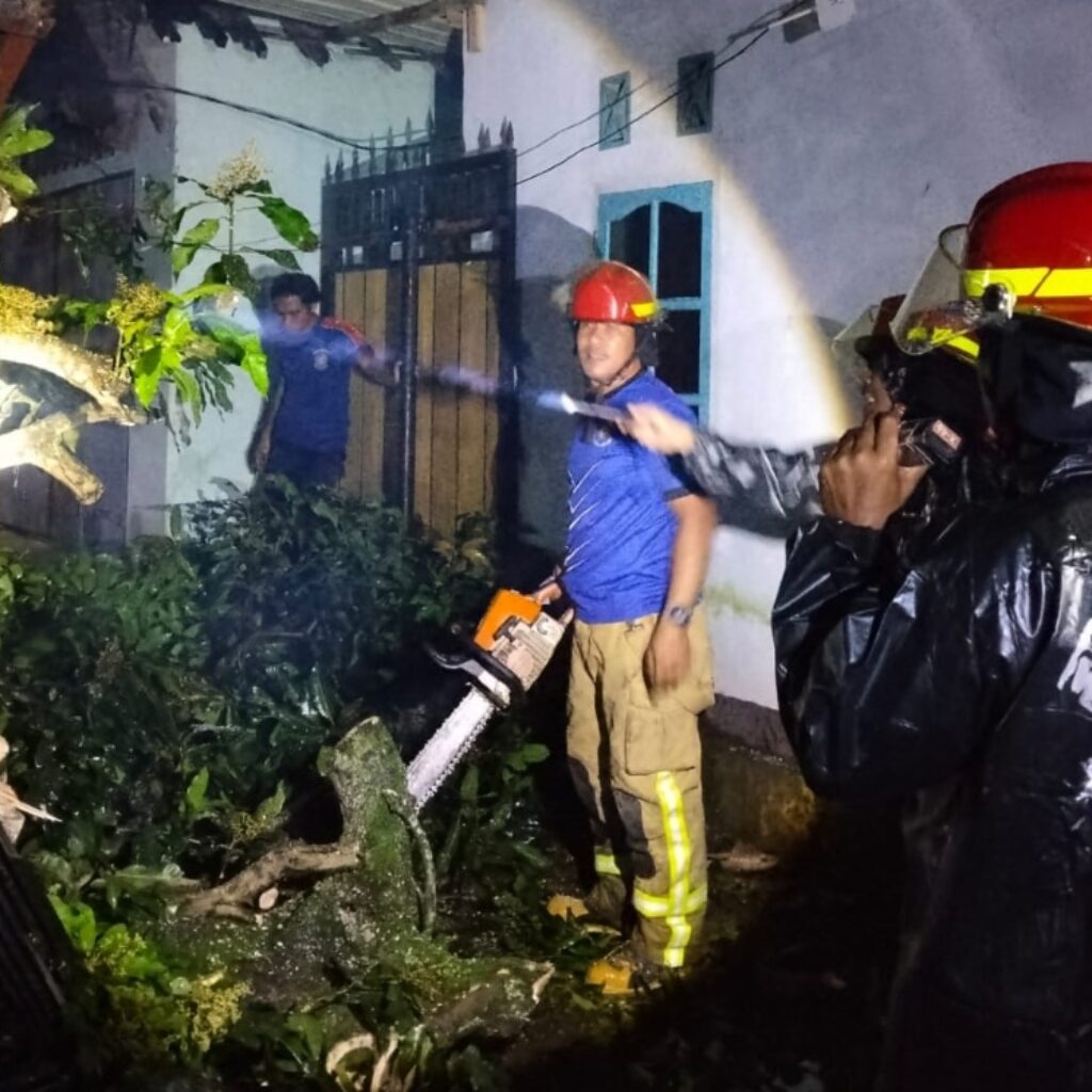 Respons Cepat Babinsa Evakuasi Pohon Tumbang