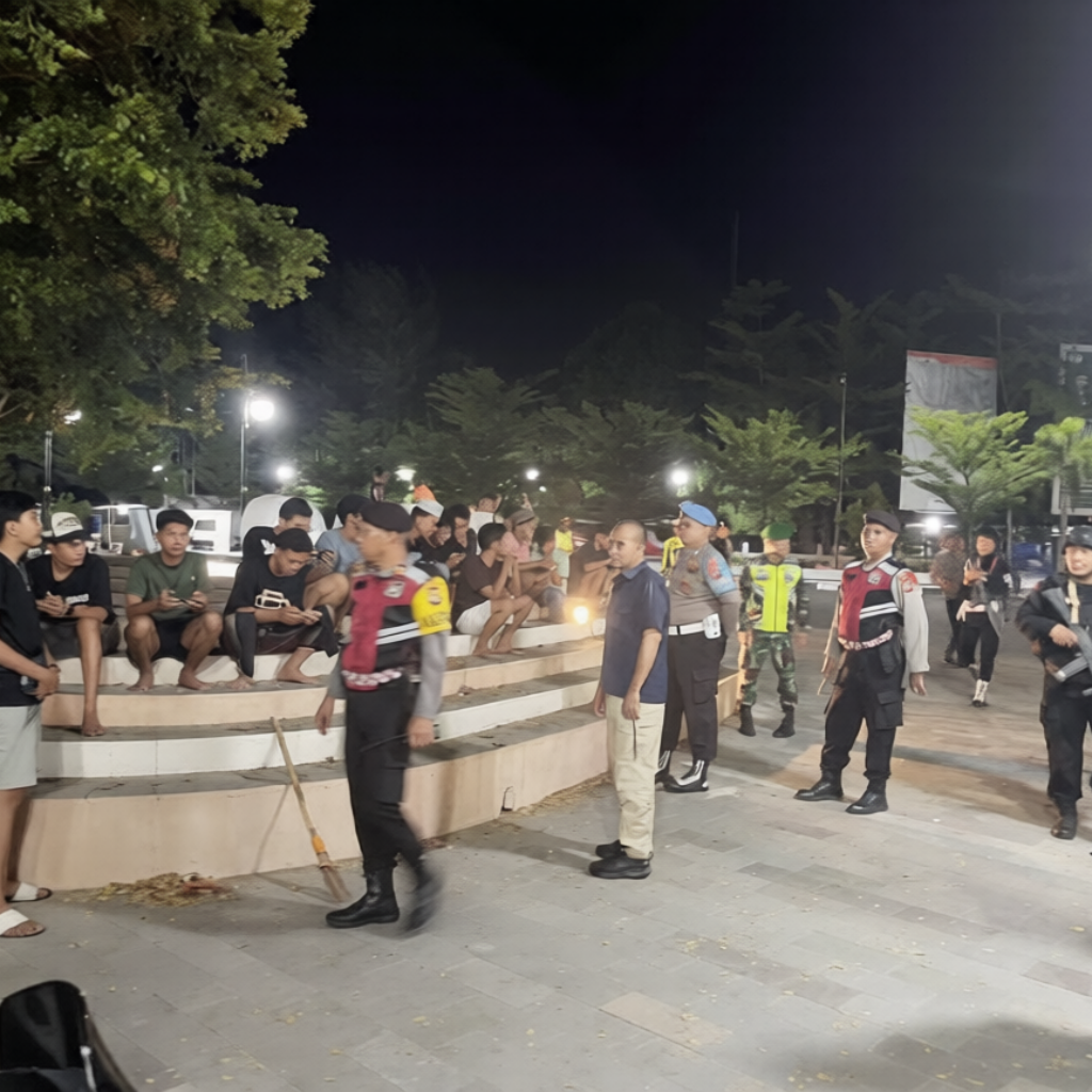 Personel Gabungan TNI-Polri Intensifkan Patroli Mobile di Pusat Keramaian Kota Sumbawa