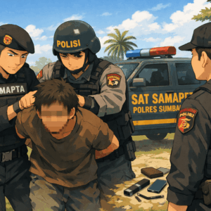 Patroli Blue Light Sat Samapta Polres Sumbawa Amankan Terduga Pelaku Pencurian di Karaoke Warna Warni