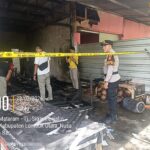 Respon Cepat Pamapta Polres Lombok Utara Cek TKP Kebakaran Kios di Medana