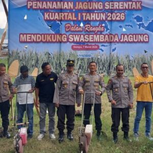 Dukung Swasembada Jagung 2026, Polres Dompu Ikuti Tanam Raya Jagung Serentak Kuartal I