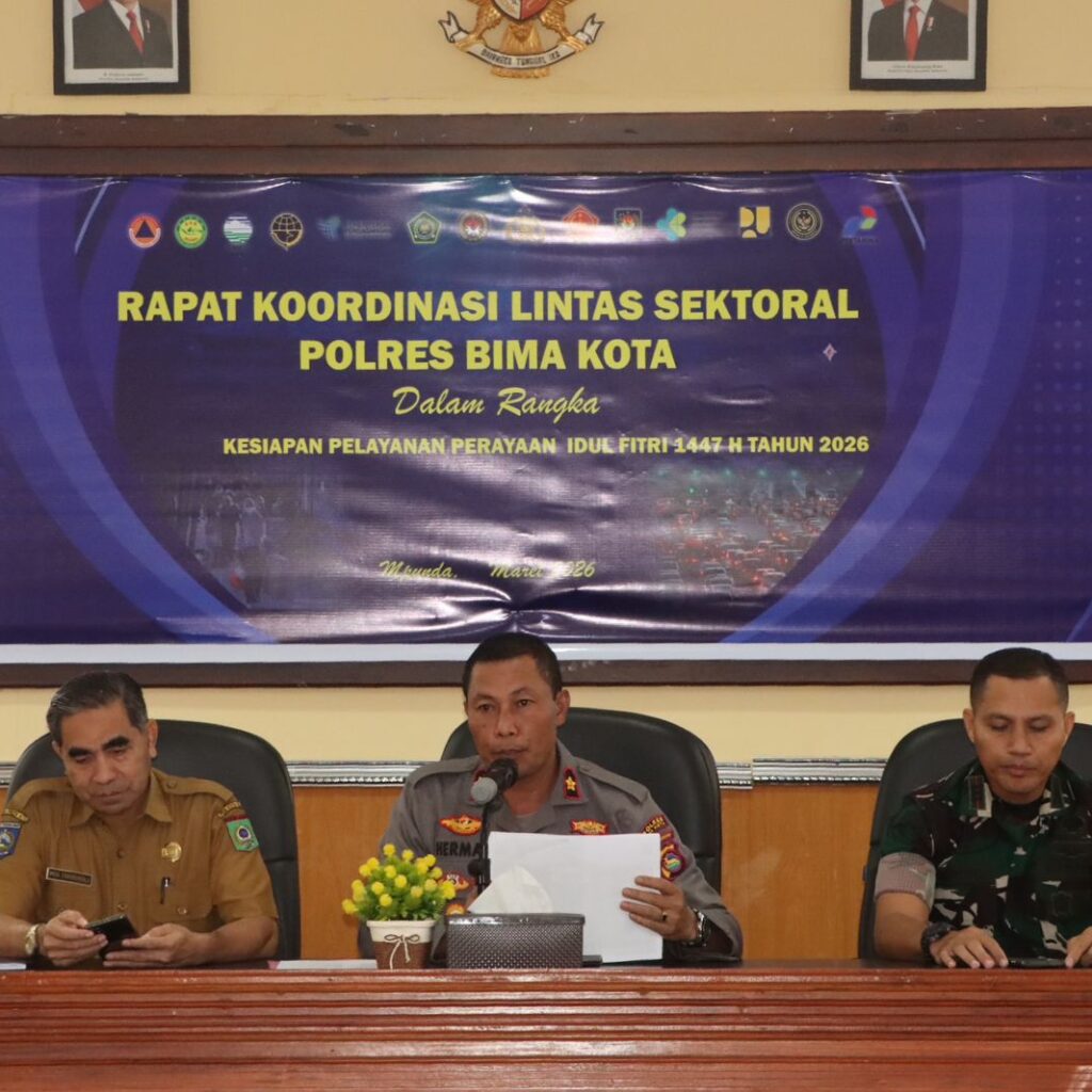 Polres Bima Kota Gelar Rakor Lintas Sektoral Persiapan Pengamanan Idul Fitri 1447 H