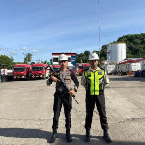 Unit Pam Obvit Sat Samapta Polres Bima Kota Laksanakan Pengamanan Objek Vital di Pertamina Bima