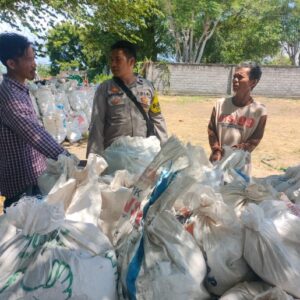 Bhabinkamtibmas Desa Ekas Buana Monitoring Panen Jagung Warga di Jerowaru