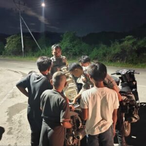 Tekan Kriminalitas Polsek Alas Intensifkan Patroli Blue Light Di Titik Rawan