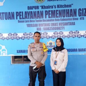 Pastikan keamanan dan kelancaran Operasional, Bhabinkamtibmas Polsek Bolo Monitoring SPPG