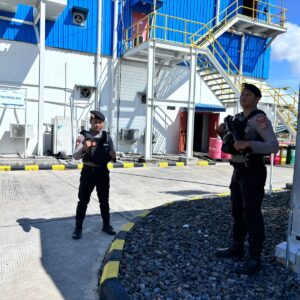 Unit Pamobvit Sat Samapta Polres Bima Kota Laksanakan Pengamanan Objek Vital Nasional PLTMG Bonto Bima