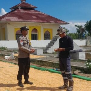 BHABINKAMTIBMAS DESA DAHA MONITORING PENJEMURAN JAGUNG WARGA DUKUNG KETAHANAN PANGAN NASIONAL