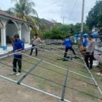 Wujud Empati Atas Musibah Kebakaran di Desa Lido, Polsek Belo dan Unsur Forkompicam Belo Gelar Gotong Royong dan Siapkan Tenda Pengungsian.
