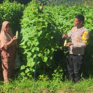 Bhabinkamtibmas Desa Manemeng Dampingi Pengelolaan Pekarangan Pangan Bergizi, Dorong Ketahanan Pangan Masyarakat