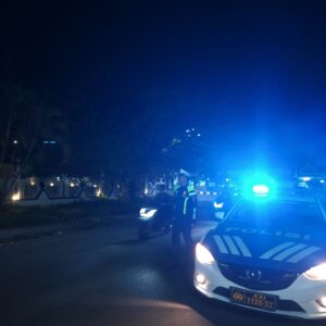 Tingkatkan Keamanan Malam Hari, Sat Lantas Polres Sumbawa Gelar Patroli Blue Light