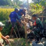 Babinsa Dampingi Pentaludan Irigasi Demi Ketahanan Pangan Petani