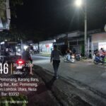 Patroli Strong Point Polsek Pemenang Jaga Simpang Empat Pelabuhan Bangsal, Suasana Kondusif