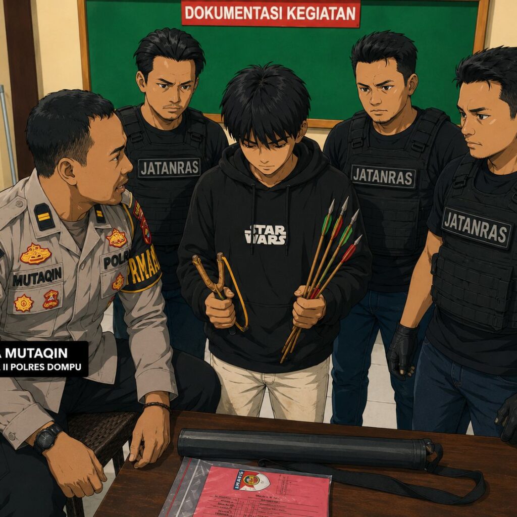 POLRES DOMPU GERAK CEPAT TANGANI KASUS PENGANIAYAAN DENGAN CARA MEMANAH, PELAKU BERHASIL DIAMANKAN
