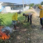 Peduli Kebersihan Lingkungan, Polsek Woha Bersama Pemdes Penapali Gelar Gotong Royong Bersihkan Sampah