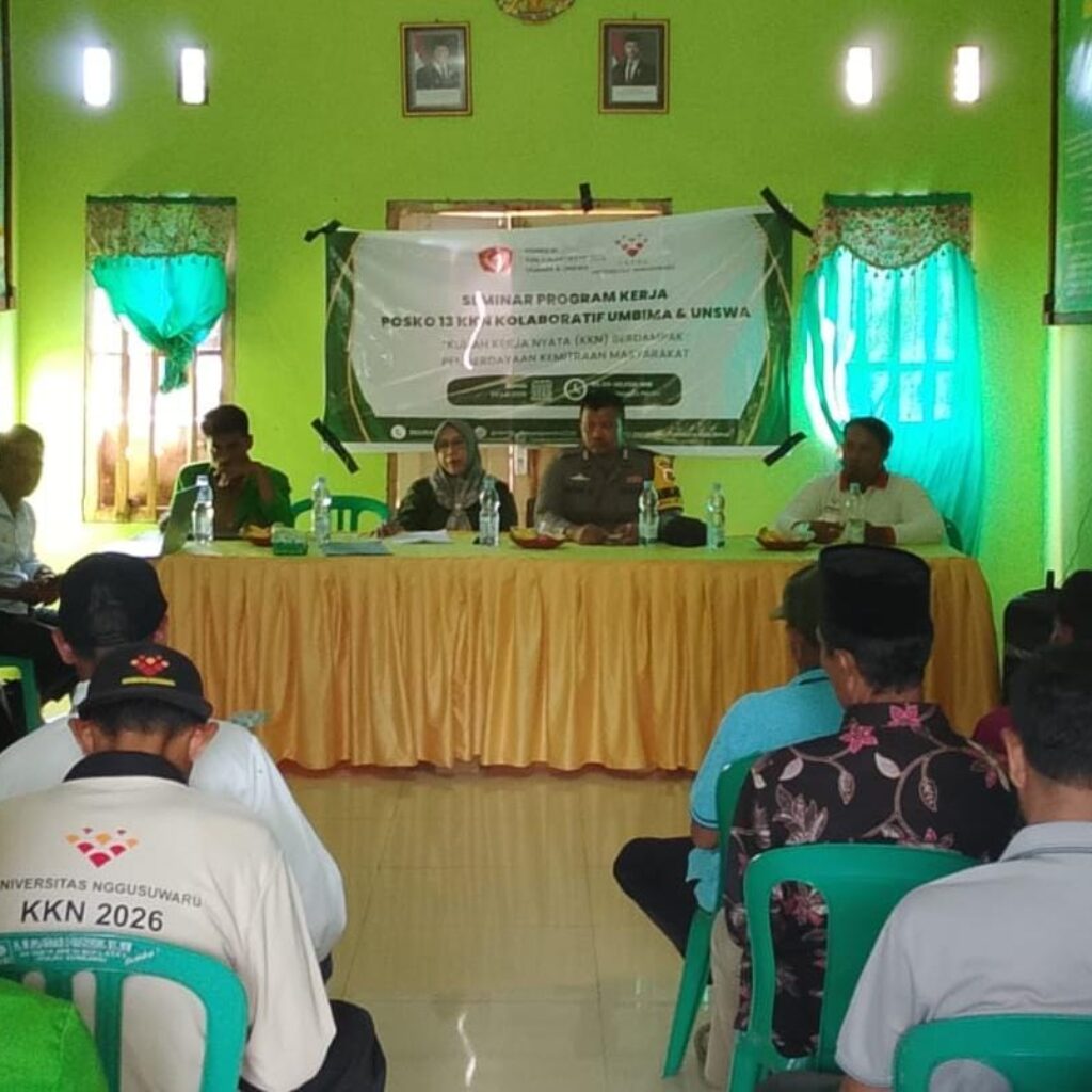 BKTM Polsek Tambora Hadiri Seminar KKN Kolaboratif UMBIMA dan UNSWA di Kantor Desa Oi Panihi