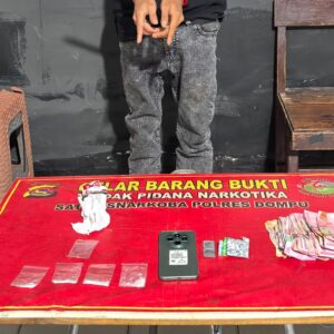 Satresnarkoba Polres Dompu Ungkap Peredaran Sabu, Seorang Terduga Pelaku Diamankan Bersama Barang Bukti 4,1 Gram
