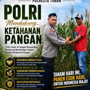 Dukung Asta Cita Presiden RI, Bhabinkamtibmas Polsek Kenduruan Polresta Tuban Cek Perkembangan Tanaman Jagung Milik Warga