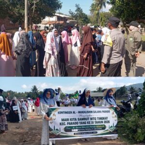 Polsek Parado Gelar Pengamanan Pawai Ta’aruf MTQ Tingkat Kecamatan Parado Ke-XI