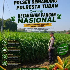 Polri Dukung Astacita, Polsek Semanding Polresta Tuban Turun Cek Tanaman jagung milik Warga di Desa Sambongrejo