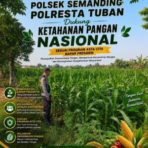 Polri Dukung Astacita, Polsek Semanding Polresta Tuban Turun Cek Tanaman jagung milik Warga di Desa Prunggahan wetan