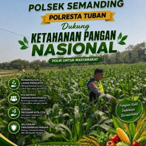 Polri Dukung Astacita, Polsek Semanding Polresta Tuban Turun Cek Tanaman jagung milik Warga di Desa Prunggahan wetan