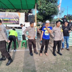 Semifinal Turnamen Karang Taruna Fajar Cup Desa, Personel Polsek Bolo Diterjunkan Gelar Pengamanan