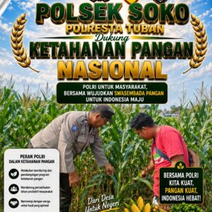 [07.52, 12/8/2026] Deni Tuban Jatim: Polsek Soko Polresta Tuban Turun Langsung Cek Tanaman Jagung Warga
