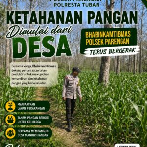 Dukung Program ASTACITA, Bhabinkamtibmas Desa Parangbatu Polsek Parengan Polresta Tuban sambangi lokasi tanaman Jagung Di Desa Parangbatu Kec. Parengan
