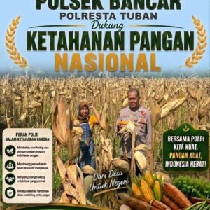 Personel Polsek Bancar Pantau Panen Jagung Warga di Desa Tergambang Tuban
