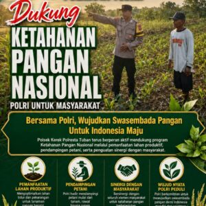 “Polsek Kerek Polresta Tuban Dukung Ketahanan Pangan Nasional melalui Pendampingan Kepada Petani.”