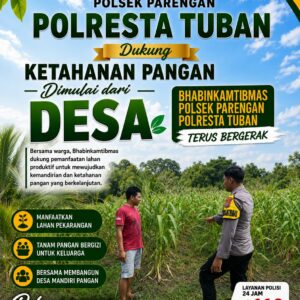 DALAM RANGKA DUKUNG PROGRAM ASTACITA, BHABINKAMTIBMAS DESA SUCIHARJO POLSEK PARENGAN POLRESTA TUBAN SAMBANGI PETANI JAGUNG DI DESA SUCIHARJO KEC. PARENGAN KAB. TUBAN