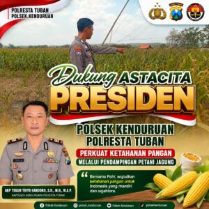 Dukung Astacita Presiden, Polsek Kenduruan Polresta Tuban Perkuat Ketahanan Pangan Melalui Pendampingan Petani Jagung