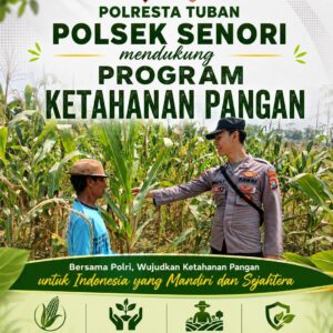 Mendukung Program Ketahanan Pangan Nasional Anggota Bhabinkamtibmas Polsek Senori Polresta Tuban Monitoring Tanaman Jagung Warga Desa Leran