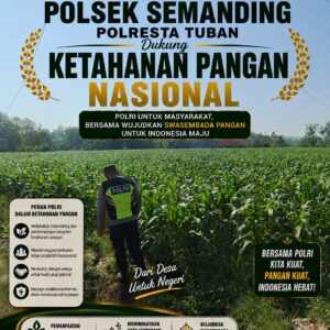 Polri Dukung Astacita, Polsek Semanding Polresta Tuban Turun Cek Tanaman jagung milik Warga di Desa Ngino