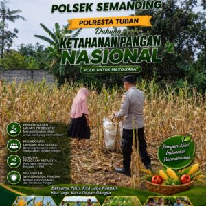 Polri Dukung Astacita, Polsek Semanding Polresta Tuban Turun Cek Tanaman jagung milik Warga di Desa Jadi