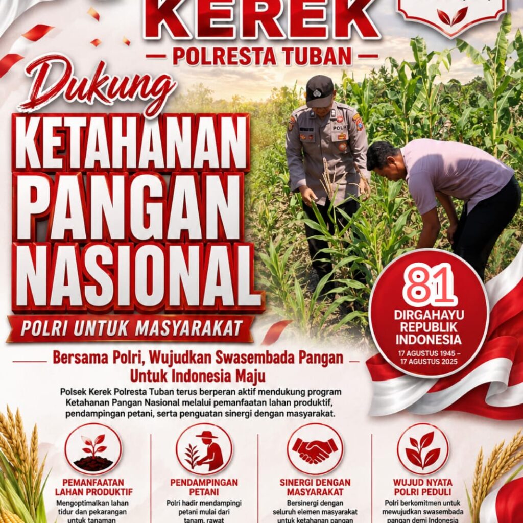 POLSEK KEREK POLRESTA TUBAN DUKUNG KETAHAN PANGAN NASIONAL LEWAT PROGRAM ASTA CITA