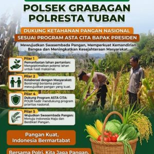 ANGGOTA POLSEK GRABAGAN SAMBANG DESA BINAAN, PANTAU LAHAN JAGUNG DAN MEMASTIKAN SISTEM IRIGASI MASIH LANCAR