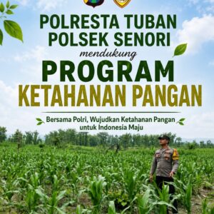 Anggota Bhabinkamtibmas Polsek Senori Polresta Tuban Memantau Kondisi Tanaman Jagung Warga Desa Wanglukulon Mendukung Program Ketahanan Pangan Nasional