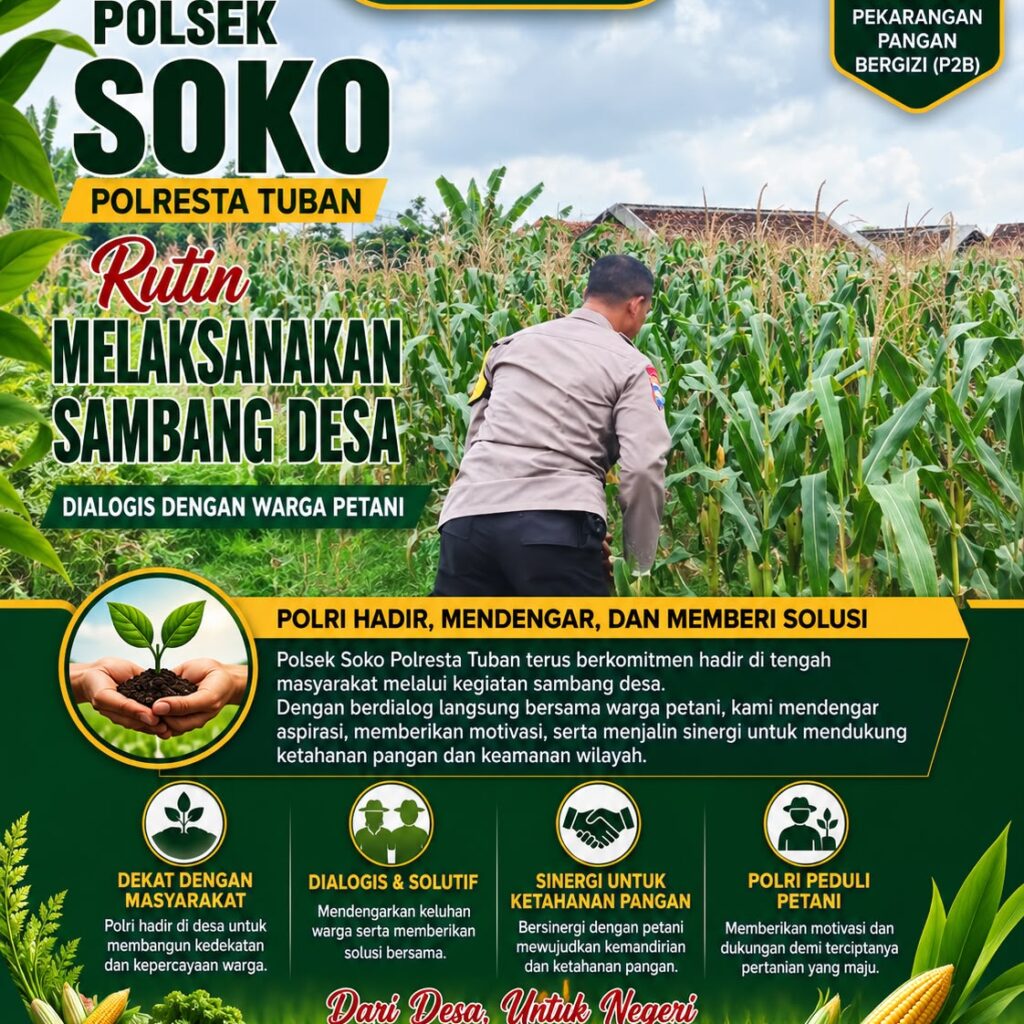 Polsek Soko Polresta Tuban Turun Langsung Cek Tanaman Jagung Warga