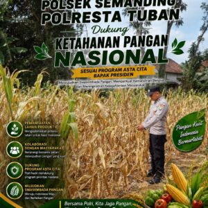 Polri Dukung Astacita, Polsek Semanding Polresta Tuban Turun Cek Tanaman jagung milik Warga di Desa Jadi