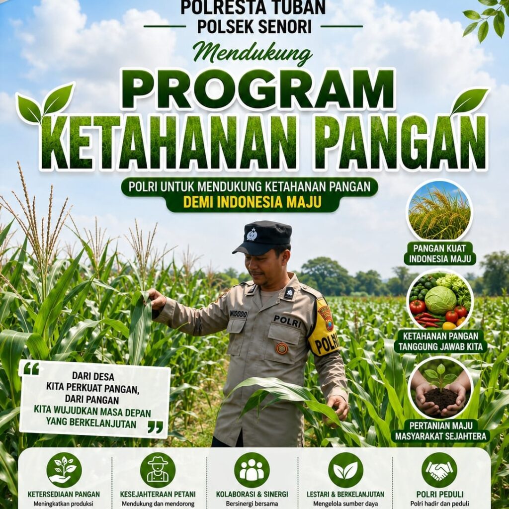 Polisi RW Polsek Senori Polresta Tuban Pantau Kodisi Tanaman Jagung Milik Warga Desa Medalem Guna Mendukung Program Ketahanan Pangan