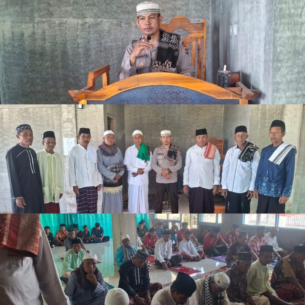 Kedekatan Polri dan Masyarakat, Bhabinkamtibmas Polsek Soromandi Jadi Khotib Sholat Jum,at di Masjid Al-Amin Desa Lewintana