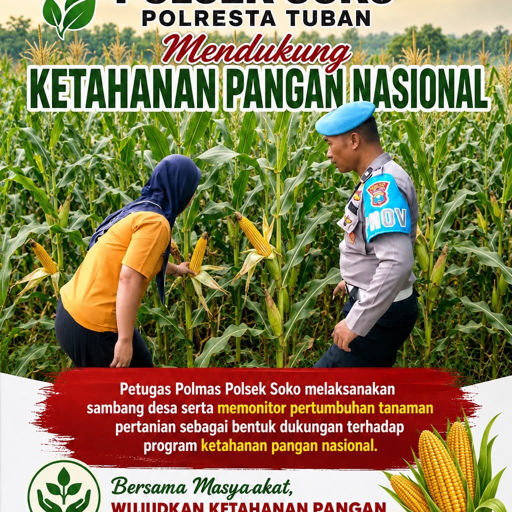 Polsek Soko Polresta Tuban Turun Langsung Cek Tanaman Jagung Warga