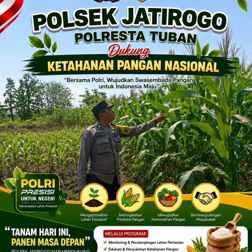 Dukung Asta Cita, Polsek Jatirogo Turun Langsung Pantau Ladang Jagung Warga Desa Jatiklabang