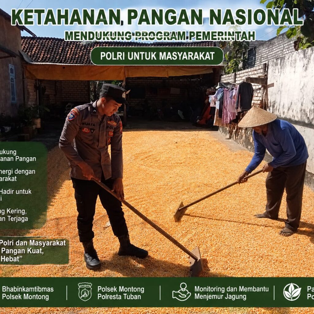 Polsek Montong Polresta Tuban Turun Cek Tanaman jagung Warga di Desa Bringin