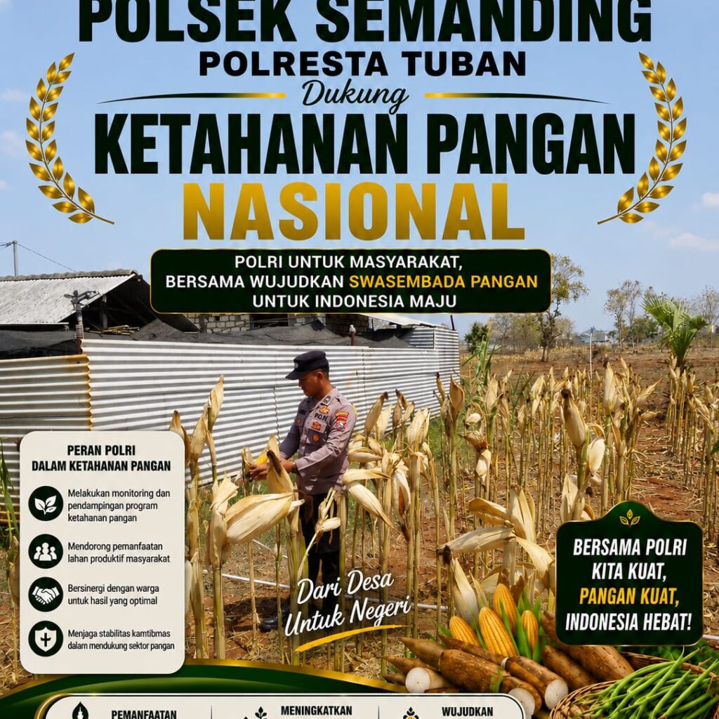 Polri Dukung Astacita, Polsek Semanding Polresta Tuban Turun Cek Tanaman jagung milik Warga di Desa Jadi