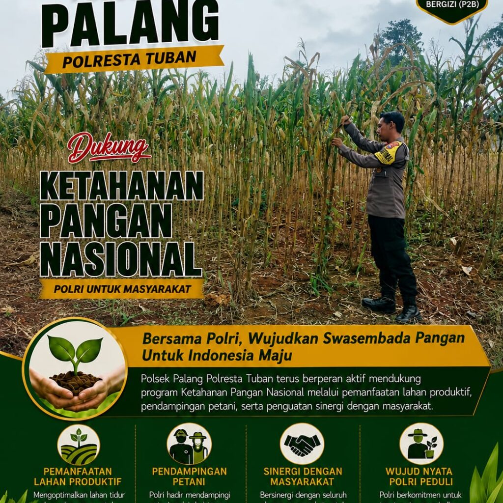 Dukung Astacita, Polsek Palang Polresta Tuban Pantau Langsung Lahan Jagung milik warga Desa Dawung
