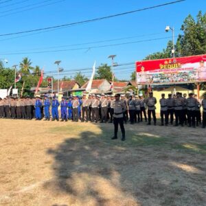 Polres Bima Kabupaten Menggelar Apel kesiap siagaan pengamanan aksi unjuk rasa, antisipasi kontinjensi, dan penanganan karhutla