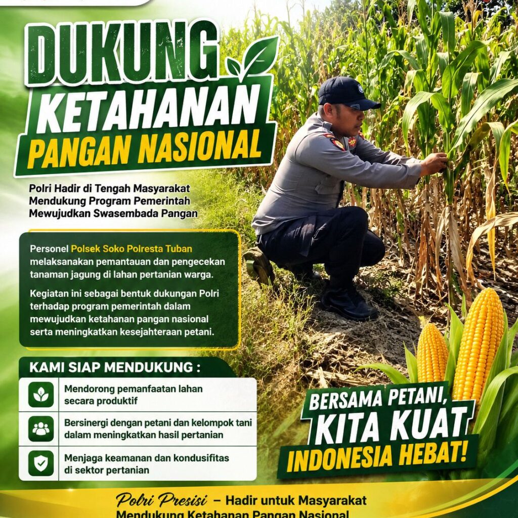 Polsek Soko Polresta Tuban Turun Langsung Cek Tanaman Jagung Warga